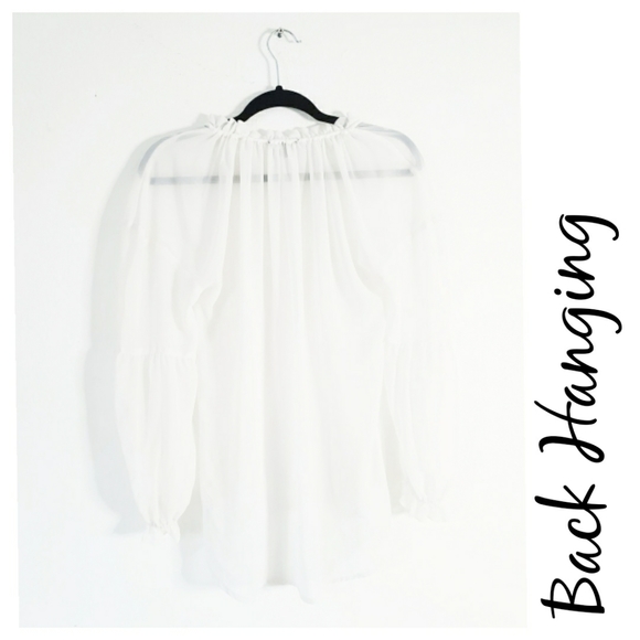 💥NWOT - Express Sheer Long Sleeve Blouse - Picture 6 of 10